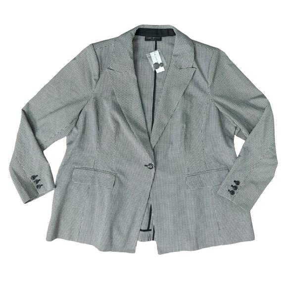 Lane Bryant Black White Check Perfect Drape One-Button Blazer size 22 NEW Tags - Picture 12 of 15